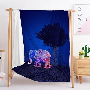 

new popular Bohemian Color elephant export Large and small size throw blanket tapestry sleeping blanket soft flannel beddin