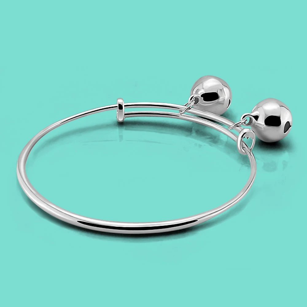 925 Sterling Silver Bracelet Female Simple Bell Pendant Design Solid Women's Popular Hewelry Birthday Gift | Украшения и