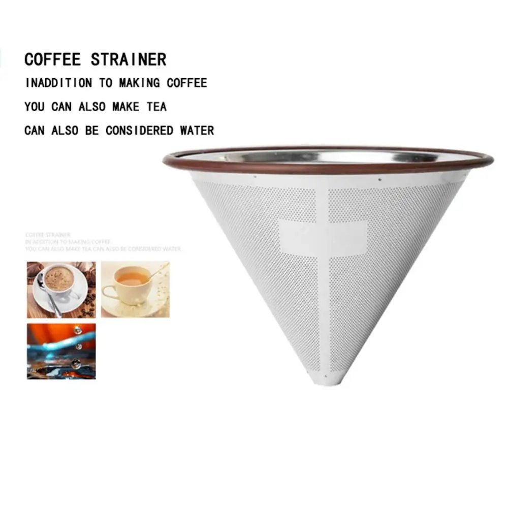 

Drop Shipping Coffeeware Stainless Steel Tea Strainer Kitchen Dining Tool For 1-6 Cups Coffee Filter Single Layer Reusable