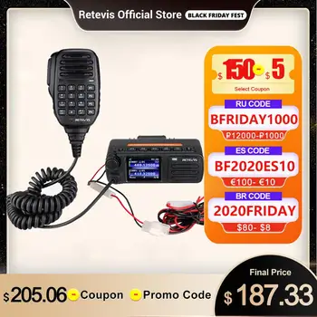 

Pre-Sale Retevis RT73 DMR Digital Mobile Radio GPS UV Dual Band 20W Mini Digital Car Radio Station with Hand Microphone + Cable