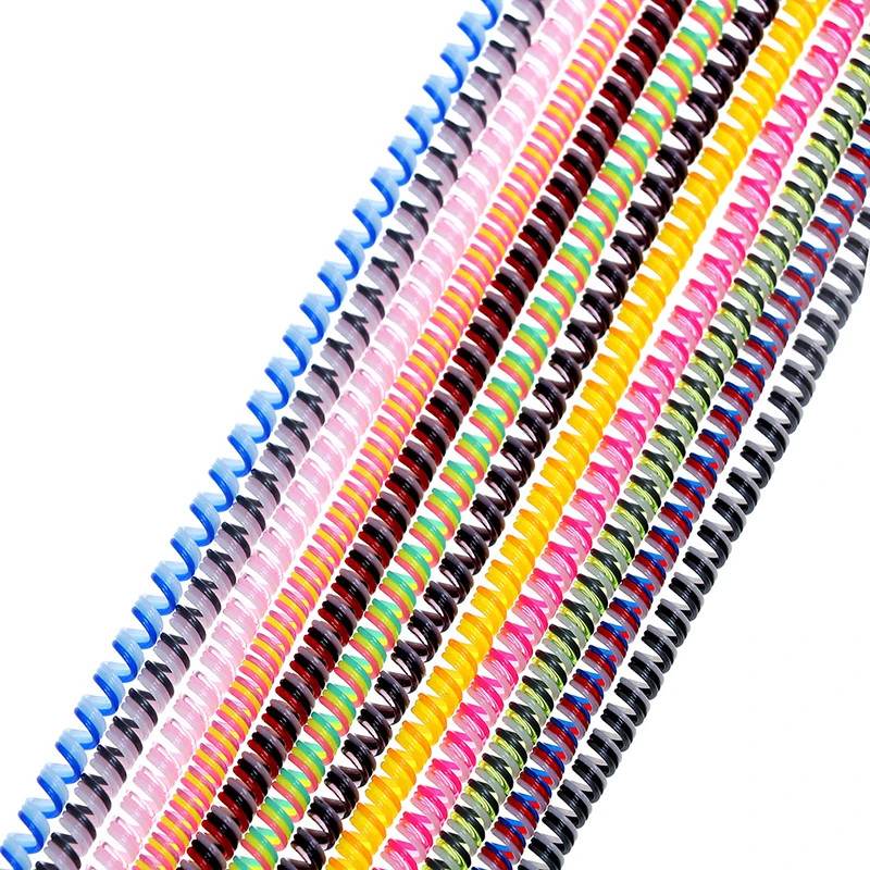 1.4m 1/4pcs Cable Protector Bobbin Winder Data Line Case Rope Android USB Earphone Cover Protection Spring Twine for Iphone