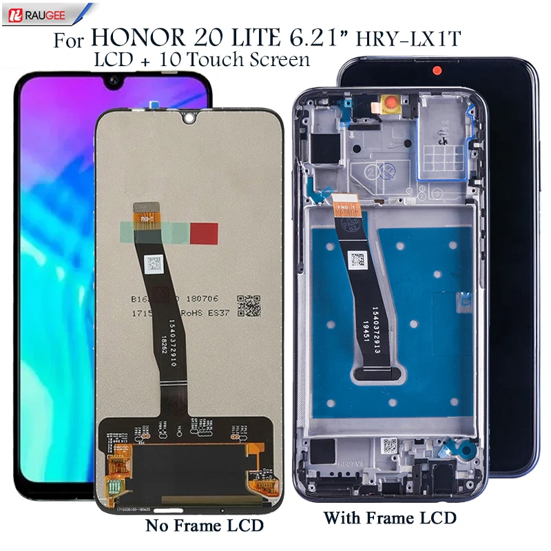 Pantalla Lcd para teléfono móvil Honor 20 Lite, repuesto de pantalla táctil de 6,21 pulgadas, HRY-LX1T, 10 piezas de digitalizador