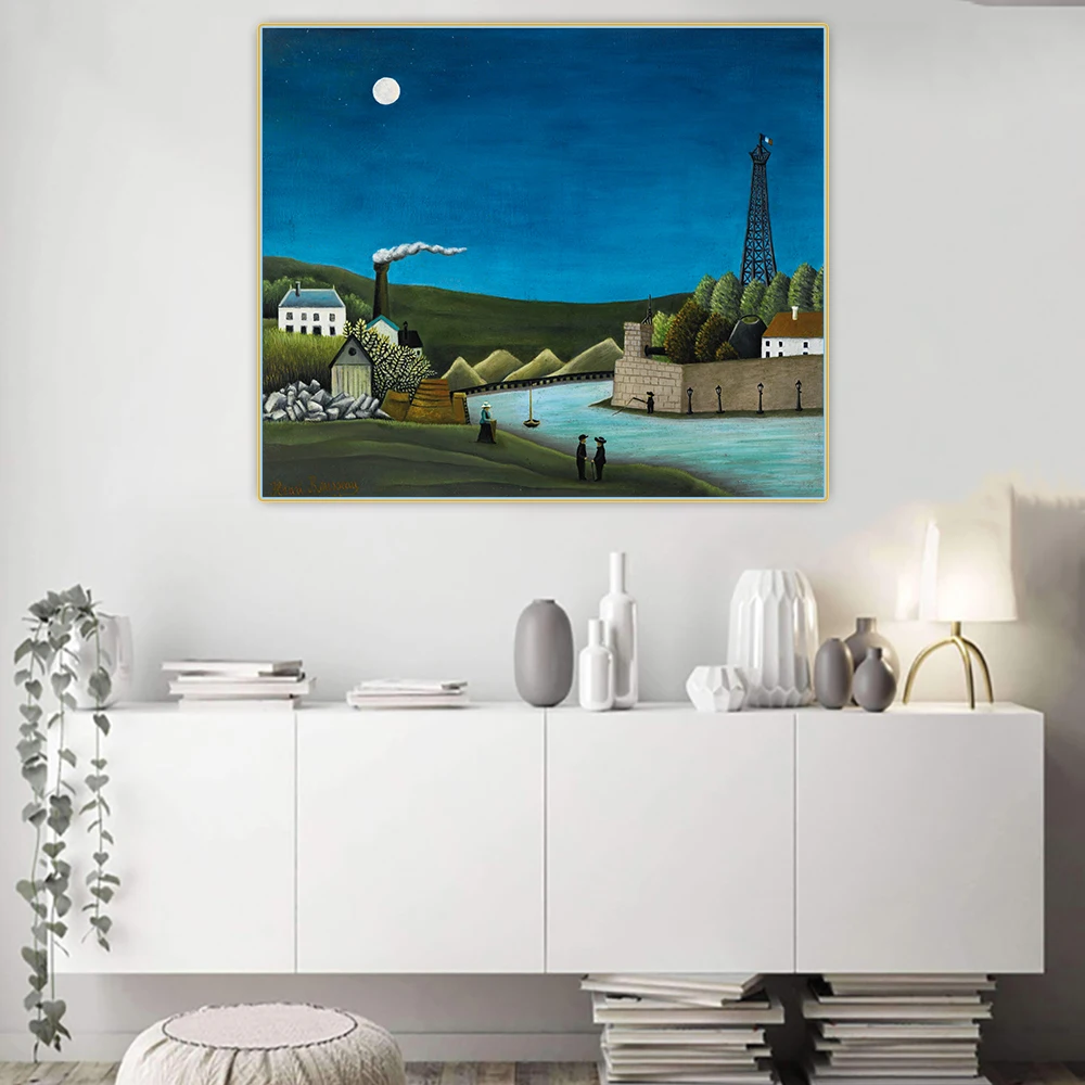 Цитон Анри Руссо 《 сена на Suresnesl Canvas Холст Картина маслом художественное
