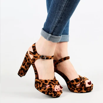 

2019 Summer CLEAR FOSCARI Leopard Woman cross drawstring sexy high heel sandal