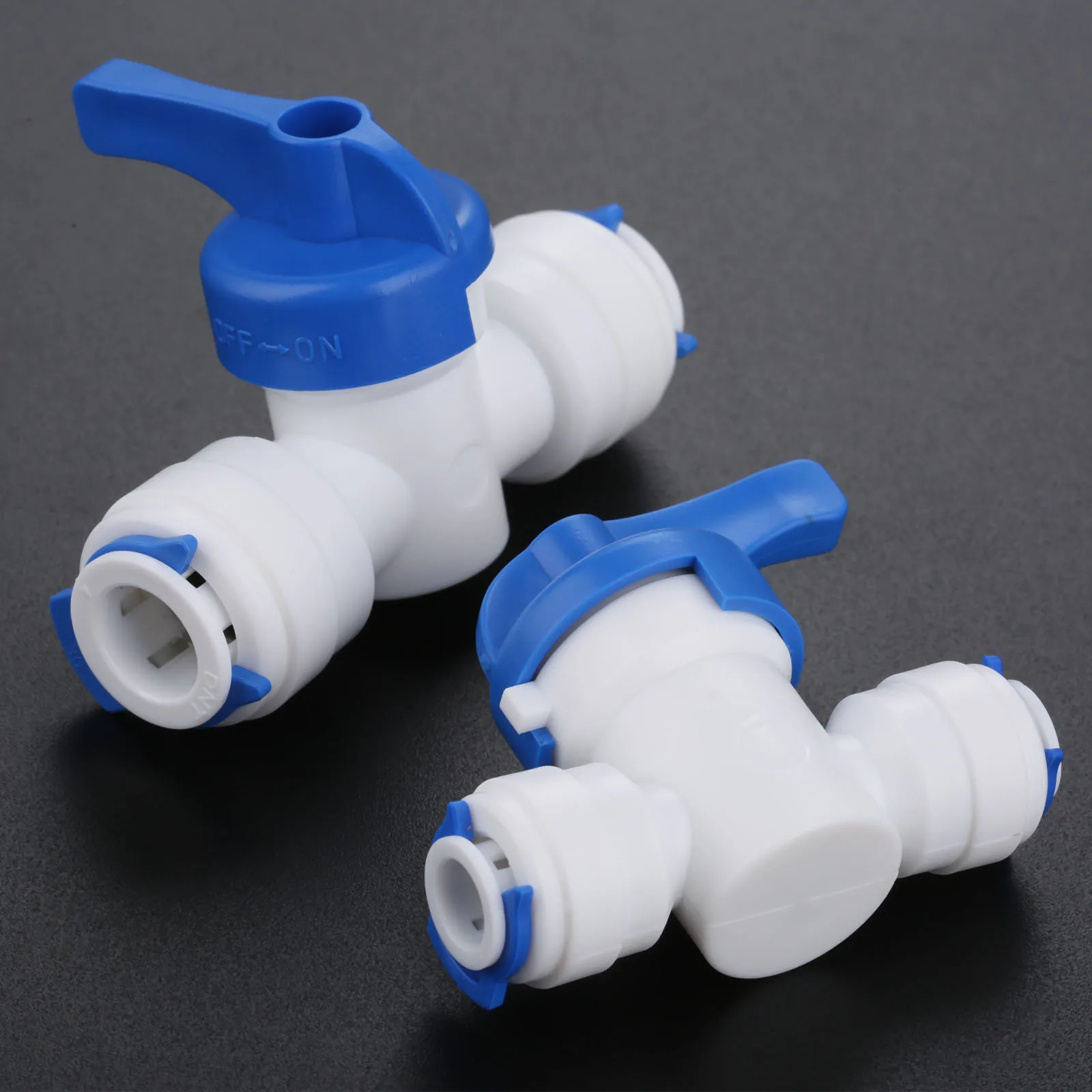 RO Straight 3/8"-3/8" Quick Connection Control Fittings Plastic Water Ball Valve 