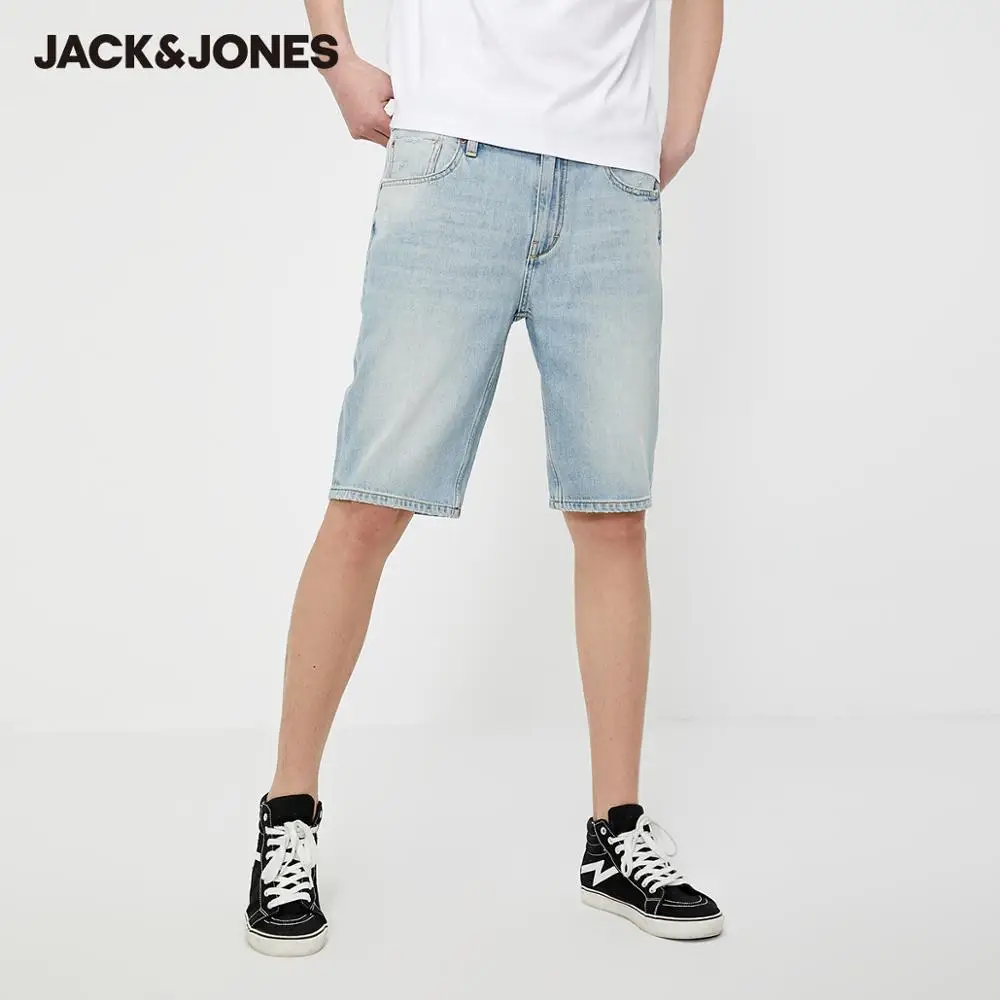 Джинсовые шорты Jack & Jones мужские до колена базовые штаны из хлопка свободного кроя