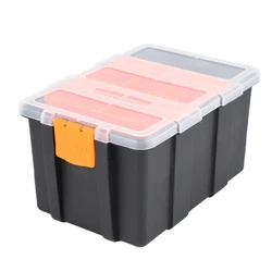 F 156D boîte à outils Portable en plastique, pièces d'outils, valise électricien boîte à outils boîte de rangement outils boîte de rangement, support de valise 