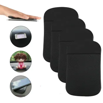 

4x Car Anti-skid Mat Adhesive Pad Instrument Panel Low Temperature Polyurethane Anti-slip Mat for Smartphone