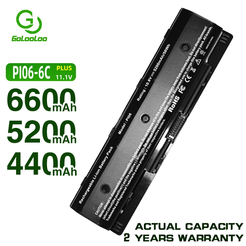 Аккумулятор для ноутбука Golooloo 6 cell HP PI06 P106 PI09 HSTNN LB4N Envy 14 15 17 YB4N 710416 001|battery for hp|laptop
