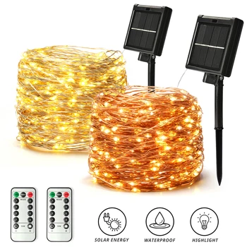 

100/200LED Outdoor Solar Lamp String Lights Waterproof Fairy Garland Light Holiday Christmas Party Wedding Solar Lamp Decoration