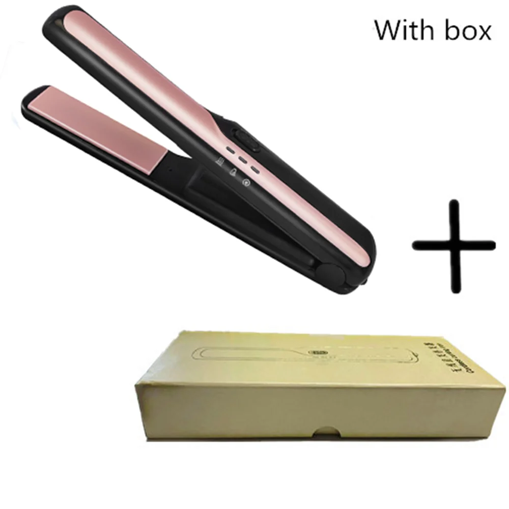 Black with box 2400 мАч USB выпрямитель перезаряжаемый Регулируемый температурный утюжок для волос беспроводной выпрямитель портативный салонный инструмент для волос знаменитостей - Цвет: Black with box