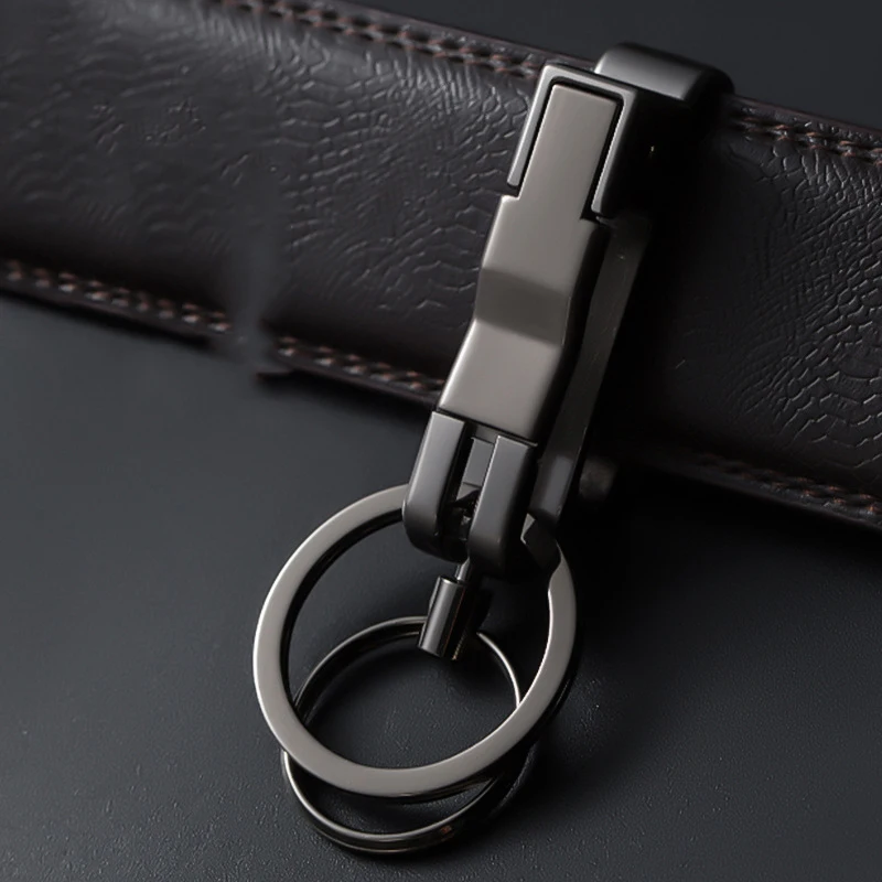 Wear Belt Car Key Ring Men's Waist Key Chain Creative Double Ring Layered Design Key Chain for Mercedes BENZ w124 w168 W176