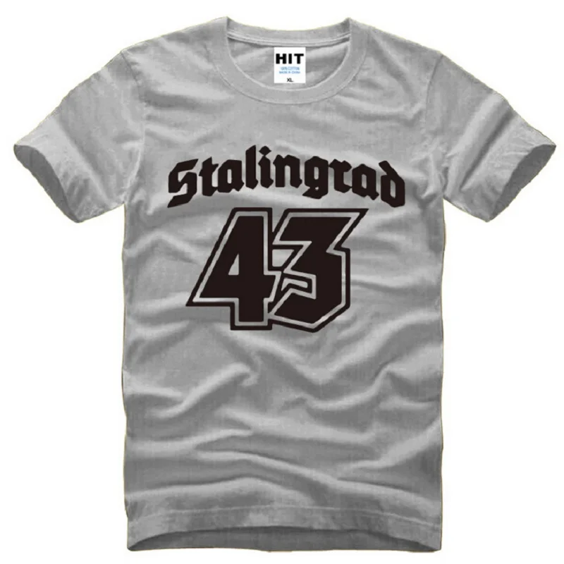gray t shirts 1 Дизайнер Stalingrad 1943 T рубашки мужские хлопковые с коротким рукавом Второй мировой войны мемори мужские футболки модные памятные топы футболки - Цвет: gray t shirts 1