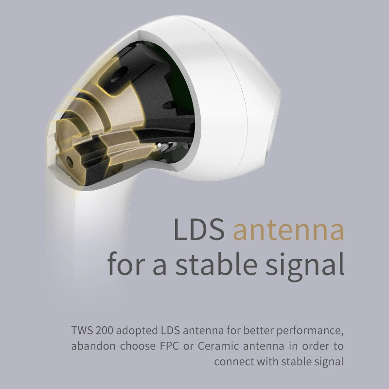 EDIFIER TWS200 TWS Wireless Bluetooth Earbuds Bluetooh v5.0 aptX Codec with Dual Microphone 24h playback time Noise Cancellation