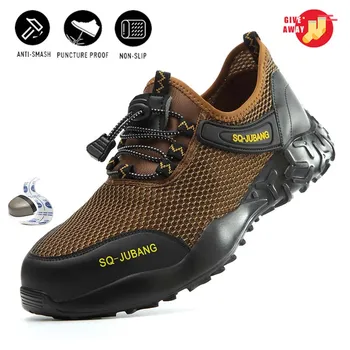 

2020 Summer Breathable Men Work Shoes Women steel toe Caps Safety Shoes Kevlar Midsole Outdoor Sneakers lekkie buty robocze