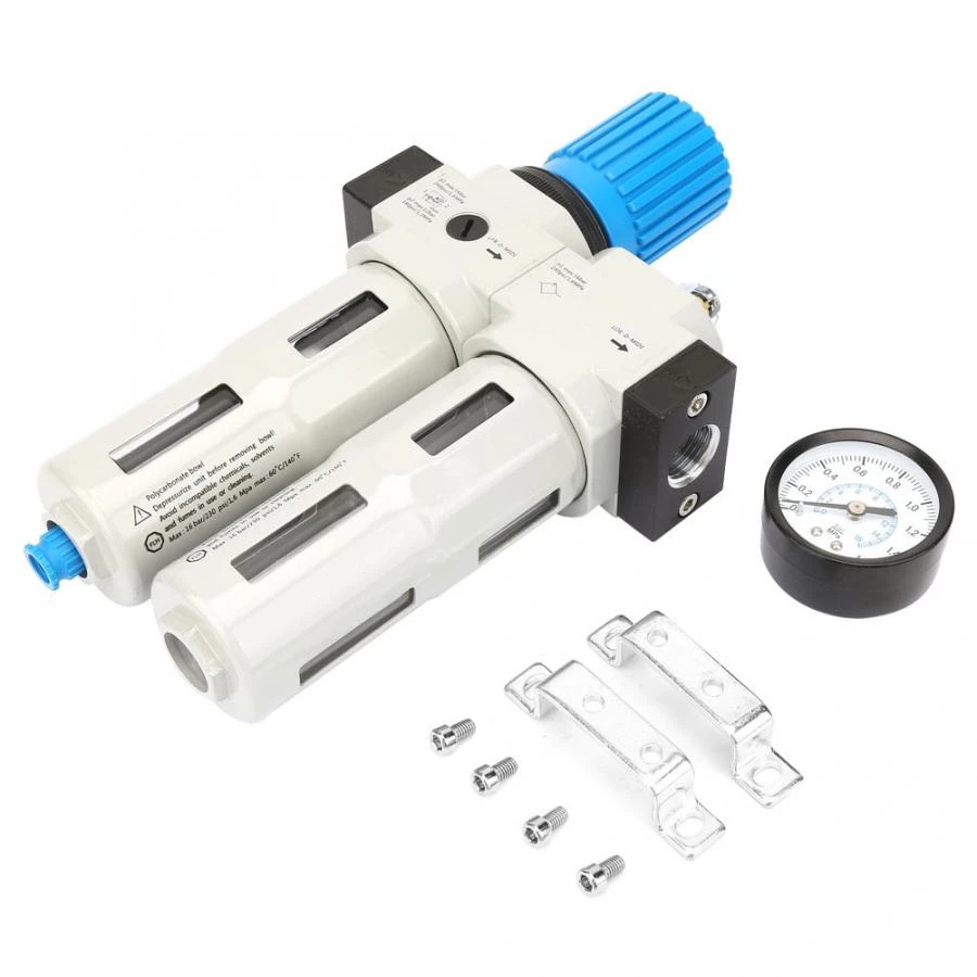 G1/2'' Air Compressor Oil Water Filter Gauge Trap Oil Water Separator Regulator G1/2'' Air Compressor Oil Water Filter Gauge Trap Oil Water Separator Regulator