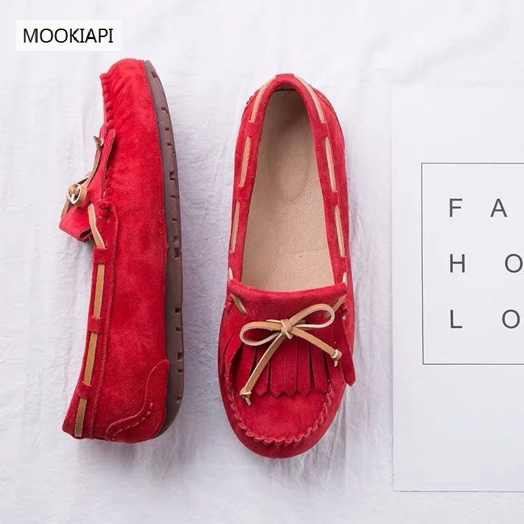 MOOKIAPI Chinese brand high quality women's shoes, 100% leather, classic  women loafers shoes,women flats shoes summer shoes