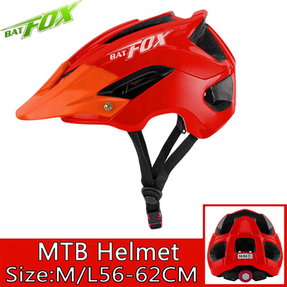 Batfox велосипедный шлем MTB дорожный велосипедный шлем ультралегкий Женский Мужской Цельный велосипедный шлем защитный шлем - Цвет: Red-Orange
