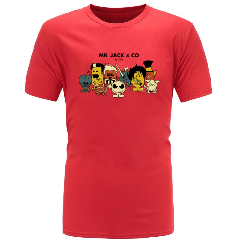cosie Mr._Jacknightmare beforechristmas Summer Fall Tops Shirts 2018 Popular Round Neck All Cotton Tops Shirt Men's Top T-shirts Mr._Jacknightmare beforechristmas red