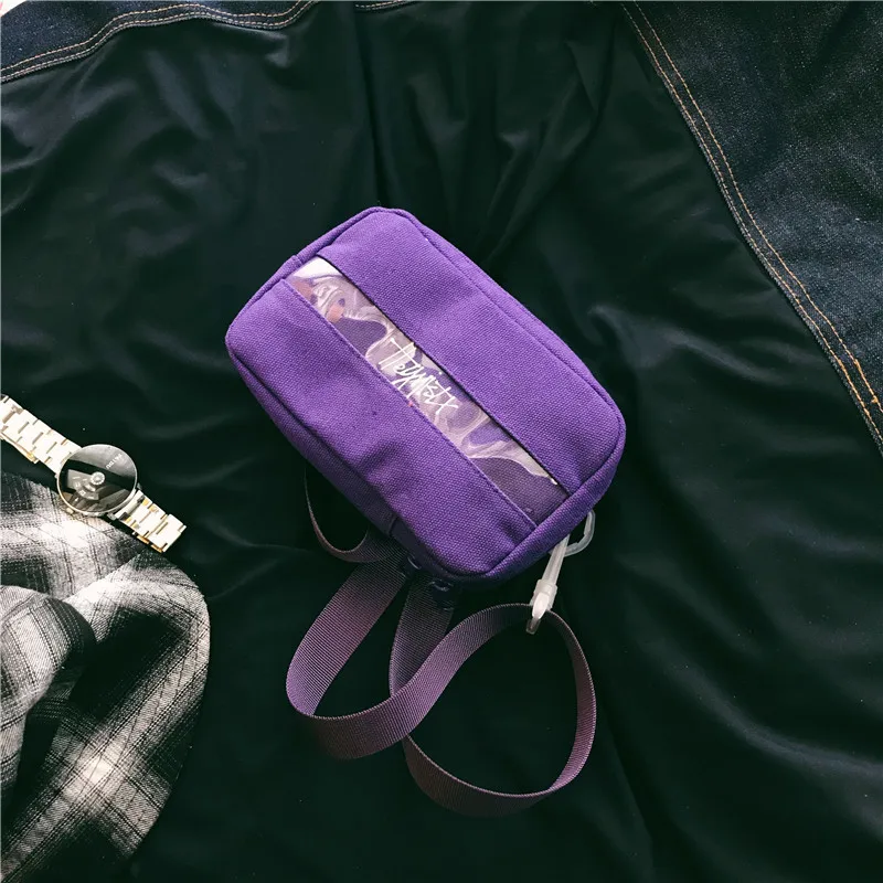 Purple Унисекс с буквенным принтом мини мужская Милая ученическая сумка с наплечным ремнем корейский стиль маленький мессенджер сумки через плечо - Цвет: Purple