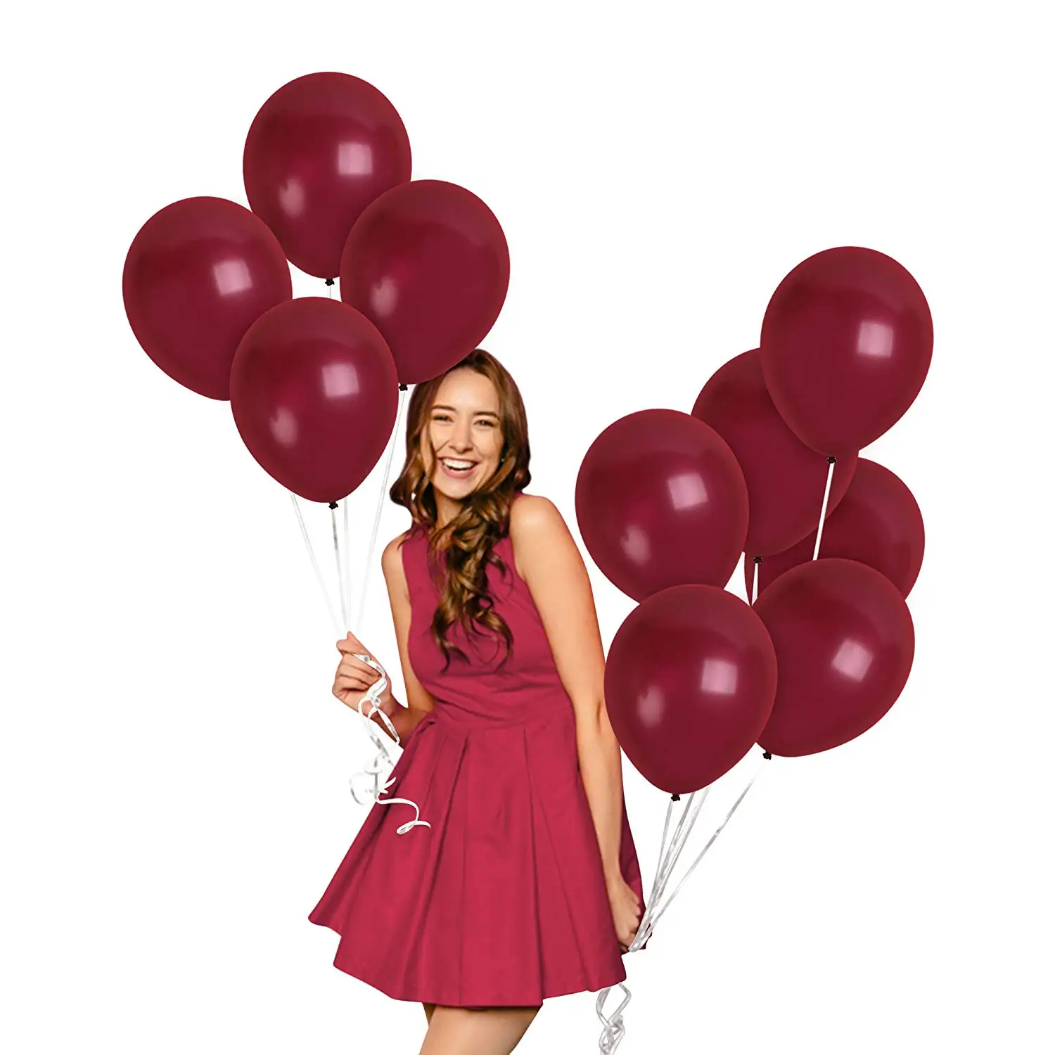 

metable Metallic Maroon Wine Burgandy Balloons 100 Pack 12 Inch Latex Wedding Engagement Bridal Baby Shower Decorations