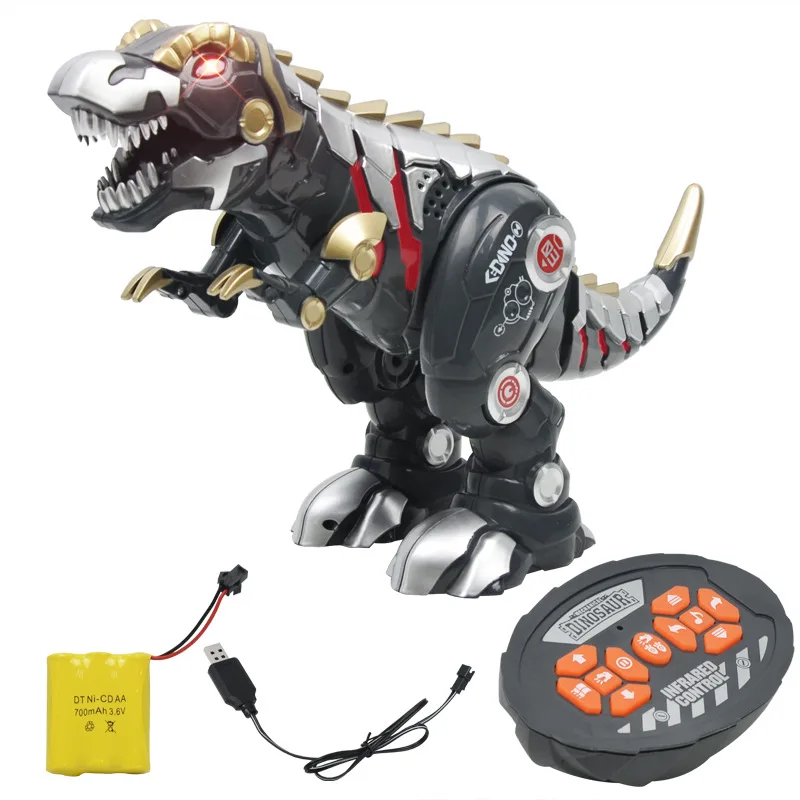 Charging electronic pet intelligent remote control dinosaur toy simulation mechanical robot light music sounds slide spin walk