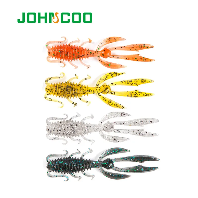 

JOHNCOO Soft Shrimp Fishing Lure 10pcs 65mm 75mm Wobblers Soft Bait Soft Worm Silicone Artificial Bait Attractive Fishing Tackle