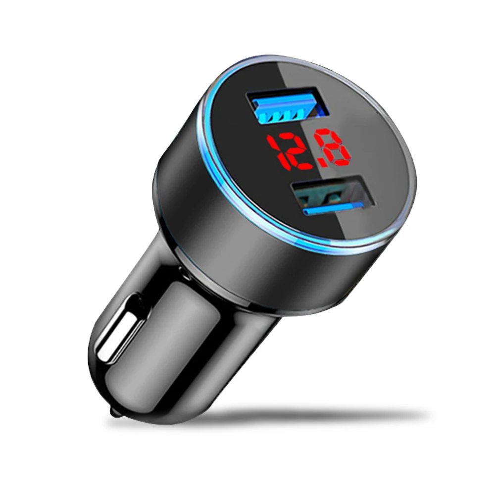 Black Rovtop двойной Переходник USB для зарядки в машине светодиодный дисплей 5 в 3.1A Быстрая зарядка Авто USB Универсальное автомобильное зарядное устройство для телефона для смартфона Z2 - Название цвета: Black