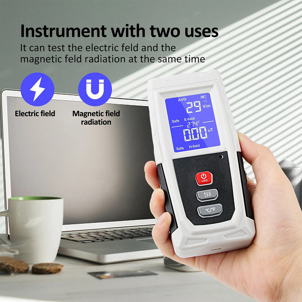 DZYTEK Electromagnetic Field Radiation Detector Tester Emf Meter Rechargeable Handheld Counter Emission Dosimeter Computer