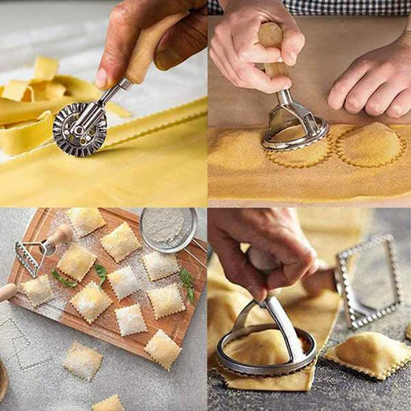 

Italian Ravioli Cutter Set Pasta Press Kitchen Attachment Kit Ravioli Maker Mold Tool Ravioli Stamp Set Pastry Wheel