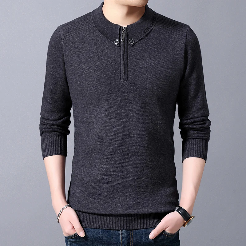 Sweater winter new men s thick knit sweater men s pullover high quality slim sweater men 5