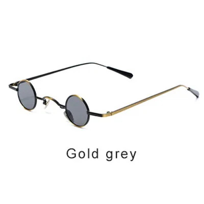 Gold Gray Винтажные круглые женские солнцезащитные очки в стиле стимпанк, высокое качество, зеркальная Ретро оправа, фирменный дизайн, градиентные женские солнцезащитные очки для женщин - Цвет линз: Gold Gray