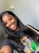 La srta. negro brasileño sin costuras recto 13x4 frente de encaje pelucas de cabello humano Marrón Medio, 4x4, cierre de encaje suizo peluca para las mujeres negras