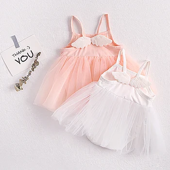 

Infant Bodysuit Yarn Skirt Toddler Girls Romper 2020 Summer Newborn Baby Clothes Cute Embroidery Small Chrysanthemum