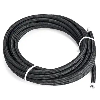 

20FT AN3 AN4 AN6 AN8 AN10 Fuel Hose Oil Gas Cooler Hose Line Pipe Tube Outside 304 Stainless Steel Braided Inside PTFE