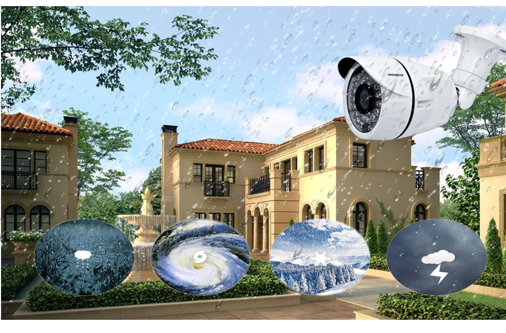 HKIXDISTE 4CH система безопасности камеры AHD DVR комплект 4 шт. 2592x1944 5.0MP IR-CUT In/Открытый CCTV камера P2P видео набор для наблюдения