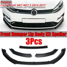 3pc amortecedor dianteiro do carro splitter spoiler difusor guarda capa guarnição para volkswagen para vw para golf mk7 mk7.5 2014 2015 2016 2017