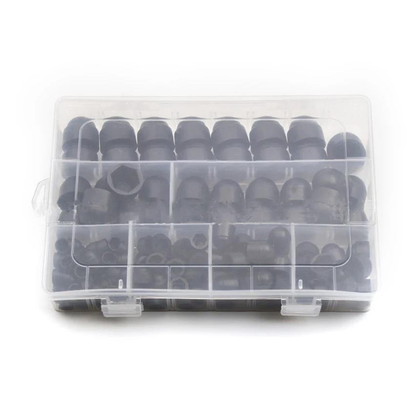 Assortment Plastic Hex Nut Kits With Storage Box, Details about   White Bolt Covers Screw Caps 