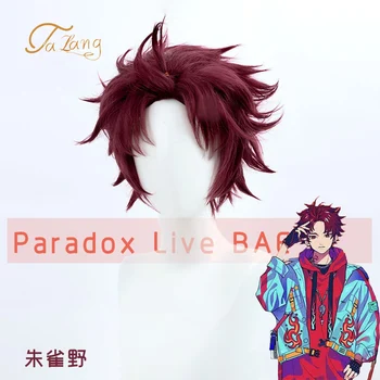 

TALANG Paradox Live BAE Suzaku Cosplay wig brown red mixed silk color wrapped bangs inverted short hair synthetic fiber hair