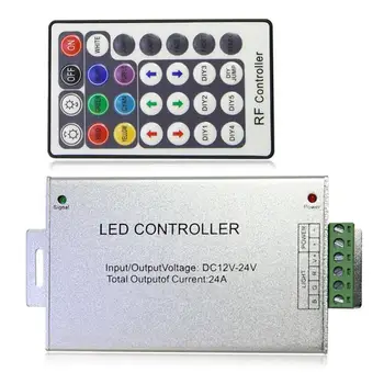 

DC12V~24V RGB LED Controller with 28 keys RF Remote 24A 288W for SMD5050/3528 RGB Led Strip Light