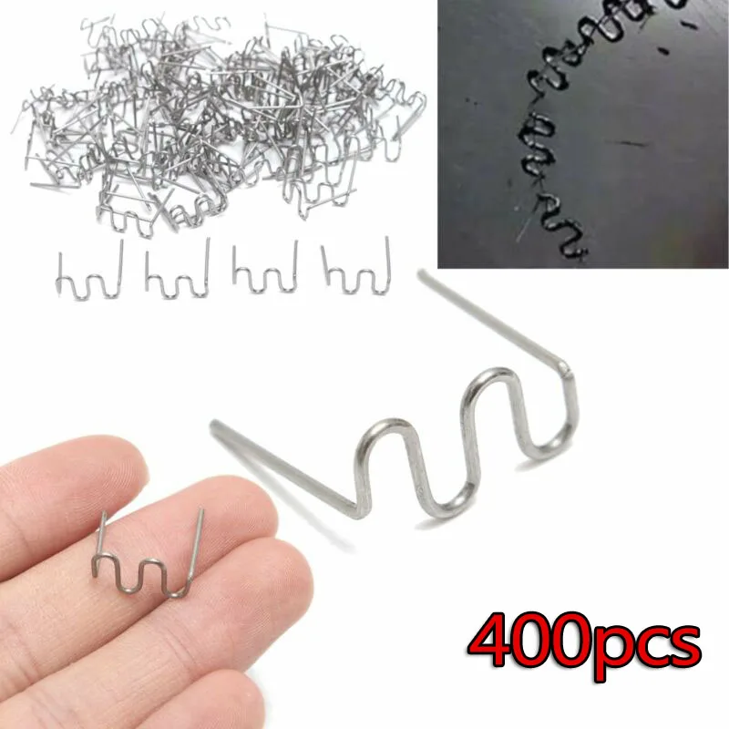 400 шт./компл. Precut 0,8 мм wнержавеющая сталь волна плоская искусственная для пластикового степлера ремонт сварщика универсальные аксессуары - изображение