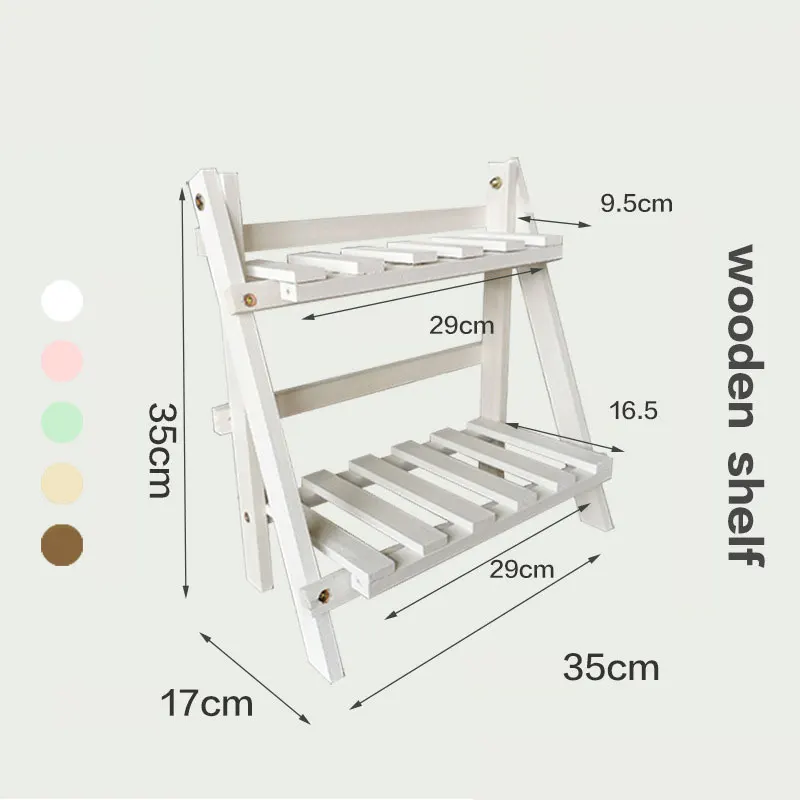 2 Tier Ladder Plant Stand Wood Flower Pot Display Shelf Rack for Indoor Outdoor Balcony Flower Plant Holder Stand Storage Rack 