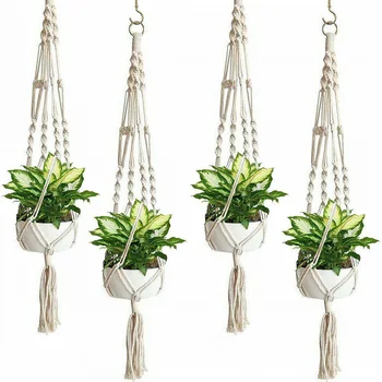 

2pcs Plant Hanger for Flower Pot Plant Holder Hand-woven Rope Hanging for Home Garden E2S