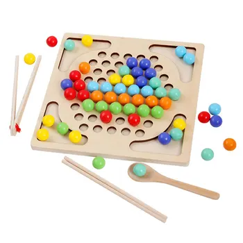 

For Kids Preschool Toddler Gift Early Learning Educational Cognition Funny Boy Girl Game Clip Beads Wooden Magnetic Fishing Toy