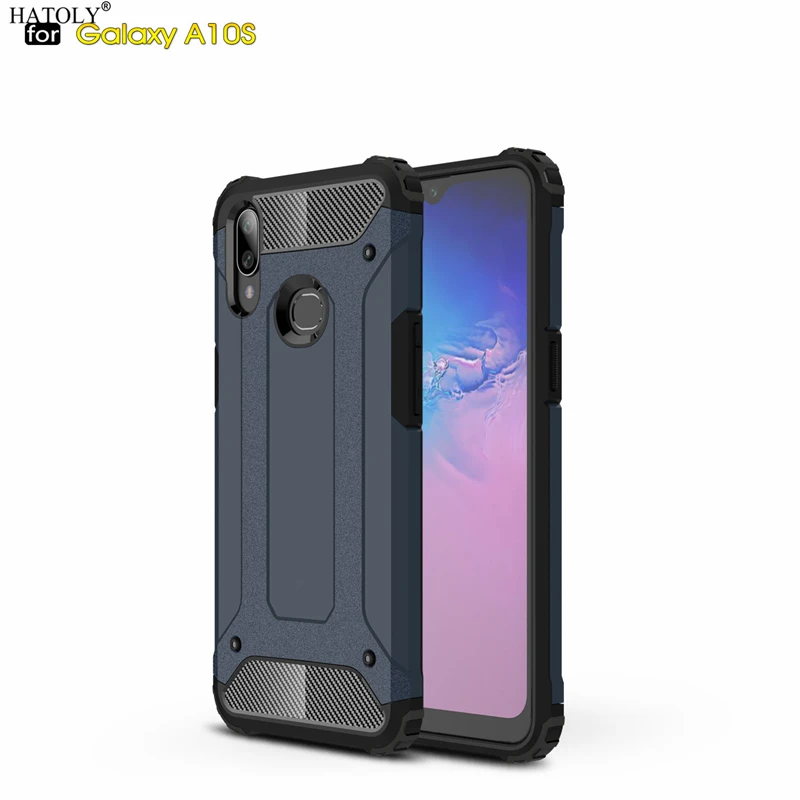 Для Coque samsung Galaxy A10s Чехол Тяжелая Броня тонкая Жесткая Резиновая прочная крышка силиконовые чехлы для телефонов samsung A10s A10 s A107F/DS - Цвет: Navy Blue