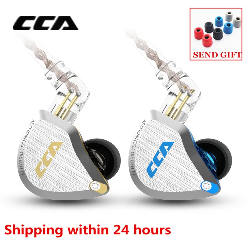 CCA C12 1DD+ 5BA гибридные наушники-вкладыши HIFI металлическая гарнитура Музыка Спорт ZS10 PRO AS12 AS16 ZSX C16 C10 A10 V90 DMS DMG ZST V80