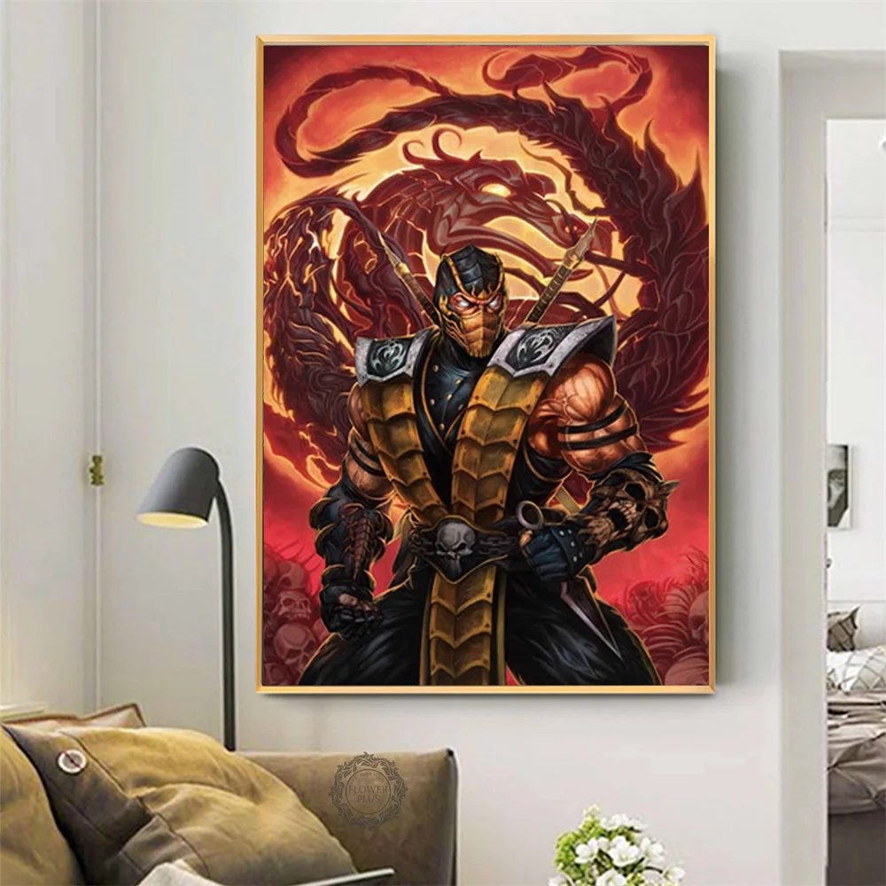 

Posters and Prints Mortal Kombat Poster Scorpion Fighting Game Canvas Painting Wall Art Picture for Living Room Home Decor