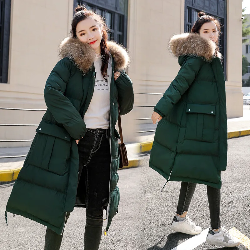 

Mid-length Cotton Overcoat Women's 2018 Winter New Style Korean-style Loose-Fit Dongdaemun over-the-Knee down Jacket Cotton-padd