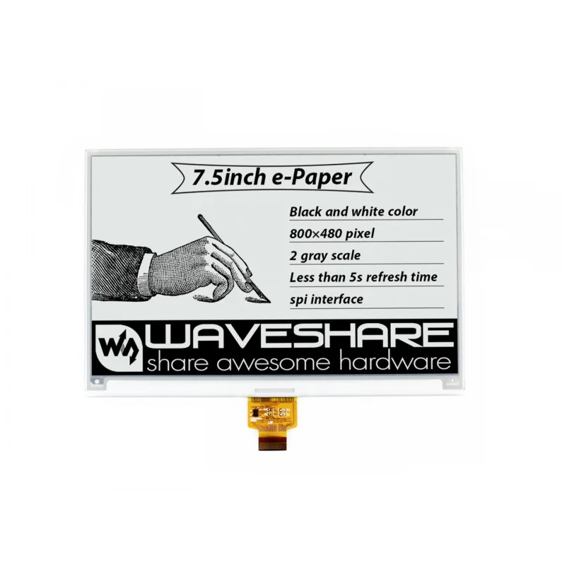Электронные чернила Waveshare 7 5 дюймов сырой дисплей без печатной платы 800 * 480e