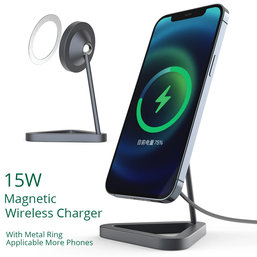Magnetic Wireless Charger For Magsafe iPhone 12 Pro/12 Fast Wireless Charging for Samsung S21 360 Degree Adjustable Phone Holder